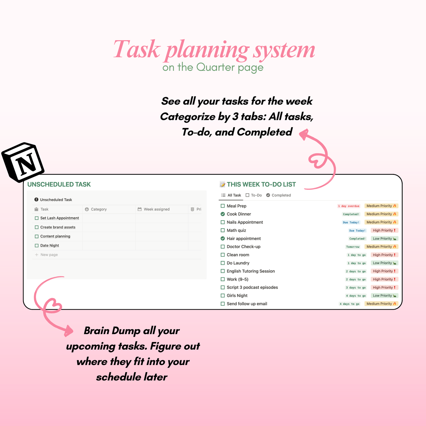 Rebrand-Her Life Planner | Notion Template for Productivity & Goal Setting