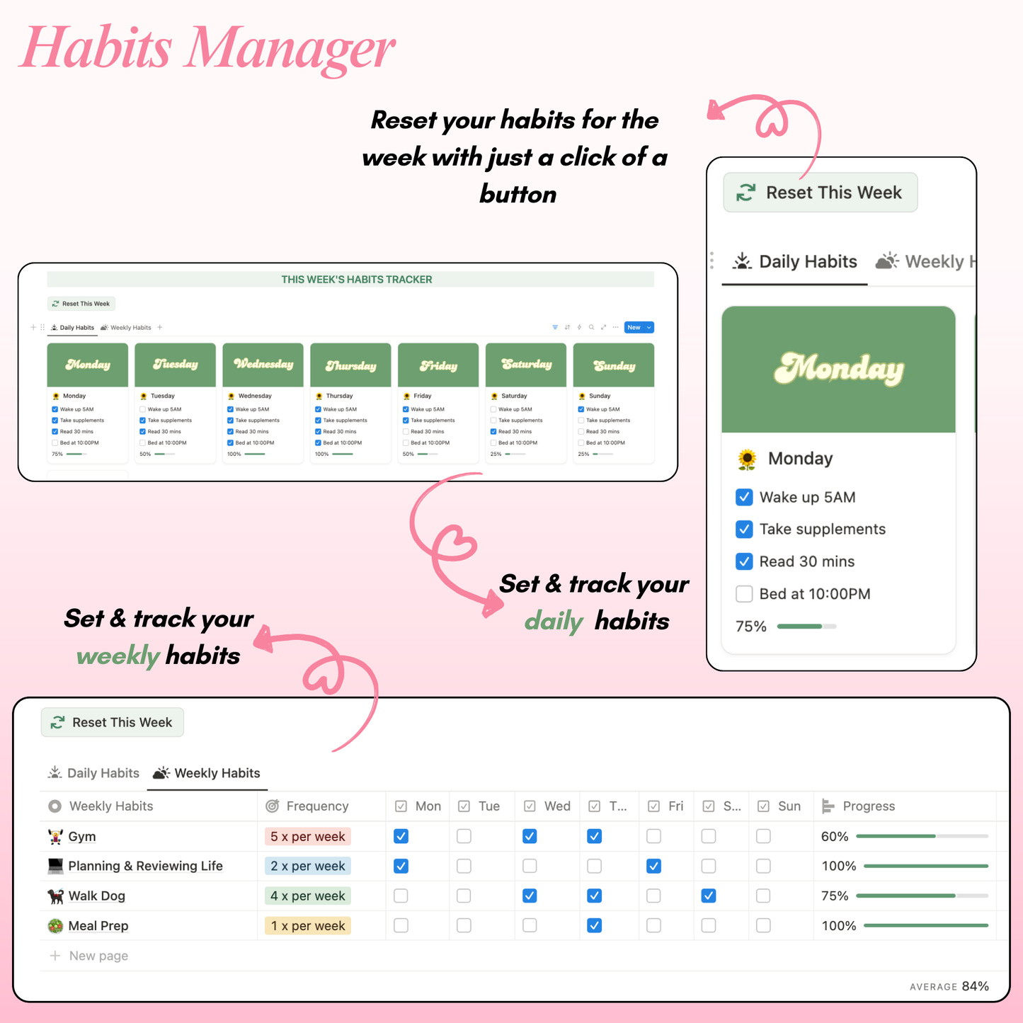 Rebrand-Her Life Planner | Notion Template for Productivity & Goal Setting