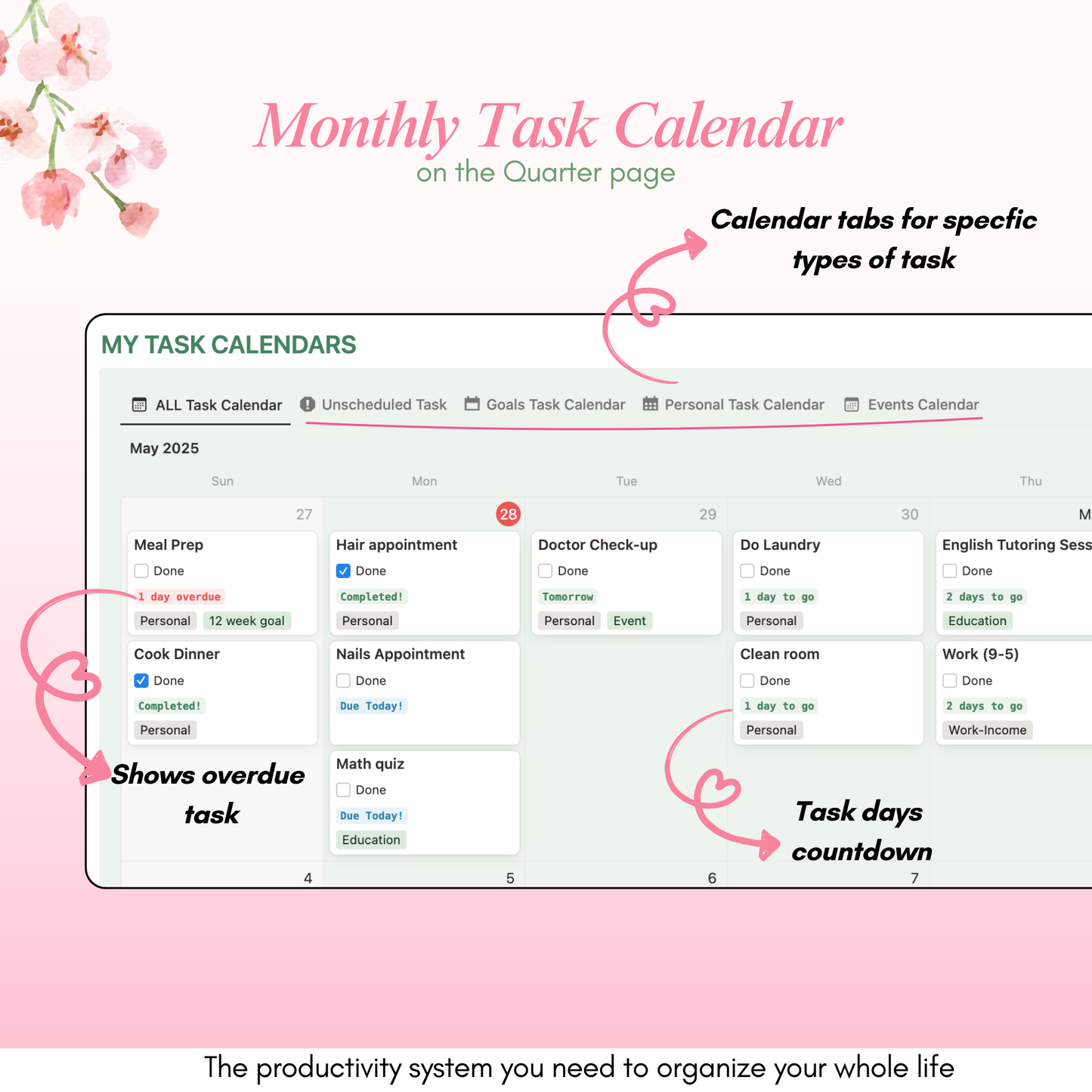 Rebrand-Her Life Planner | Notion Template for Productivity & Goal Setting