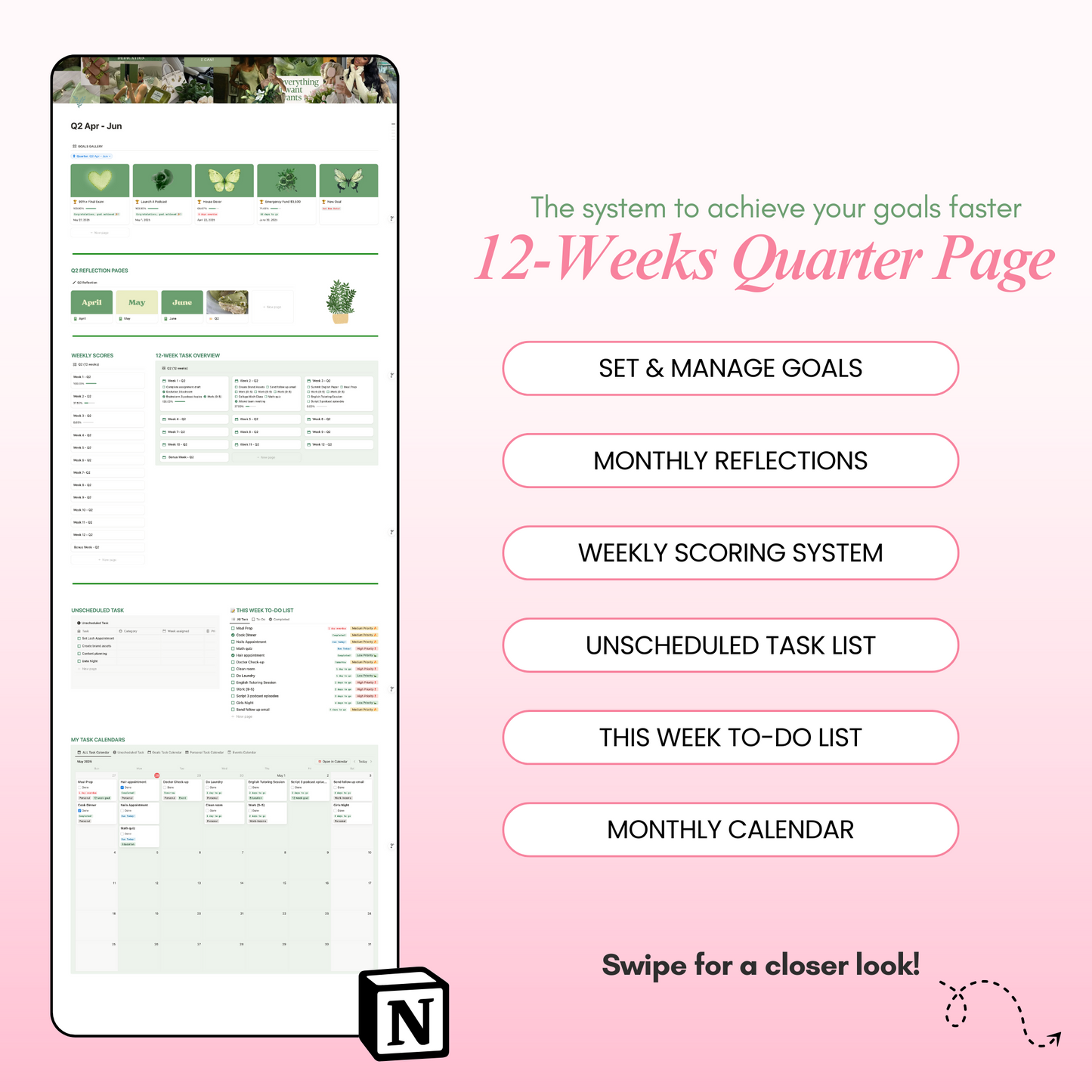 Rebrand-Her Life Planner | Notion Template for Productivity & Goal Setting
