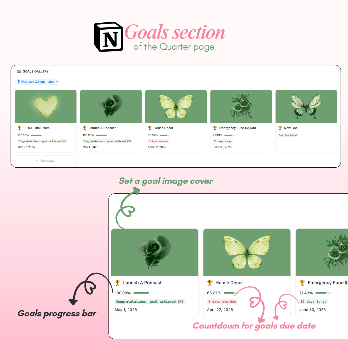 Rebrand-Her Life Planner | Notion Template for Productivity & Goal Setting