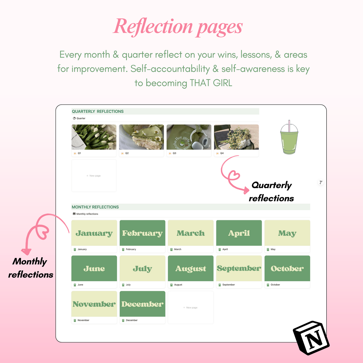 Rebrand-Her Life Planner | Notion Template for Productivity & Goal Setting