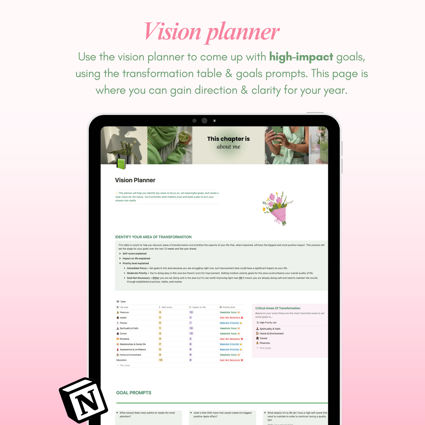 Rebrand-Her Life Planner | Notion Template for Productivity & Goal Setting